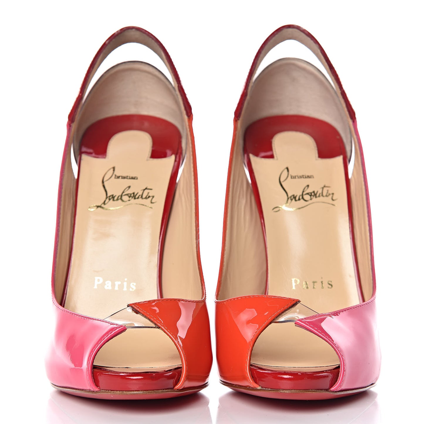 Patent PVC Technicatina 120 Platform Peep Toe Pumps 36.5 Multicolor