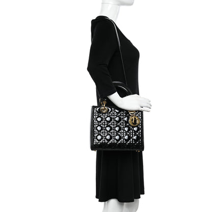 Christian Dior Patent Cannage Medium Lady Dior Black 2 of 9