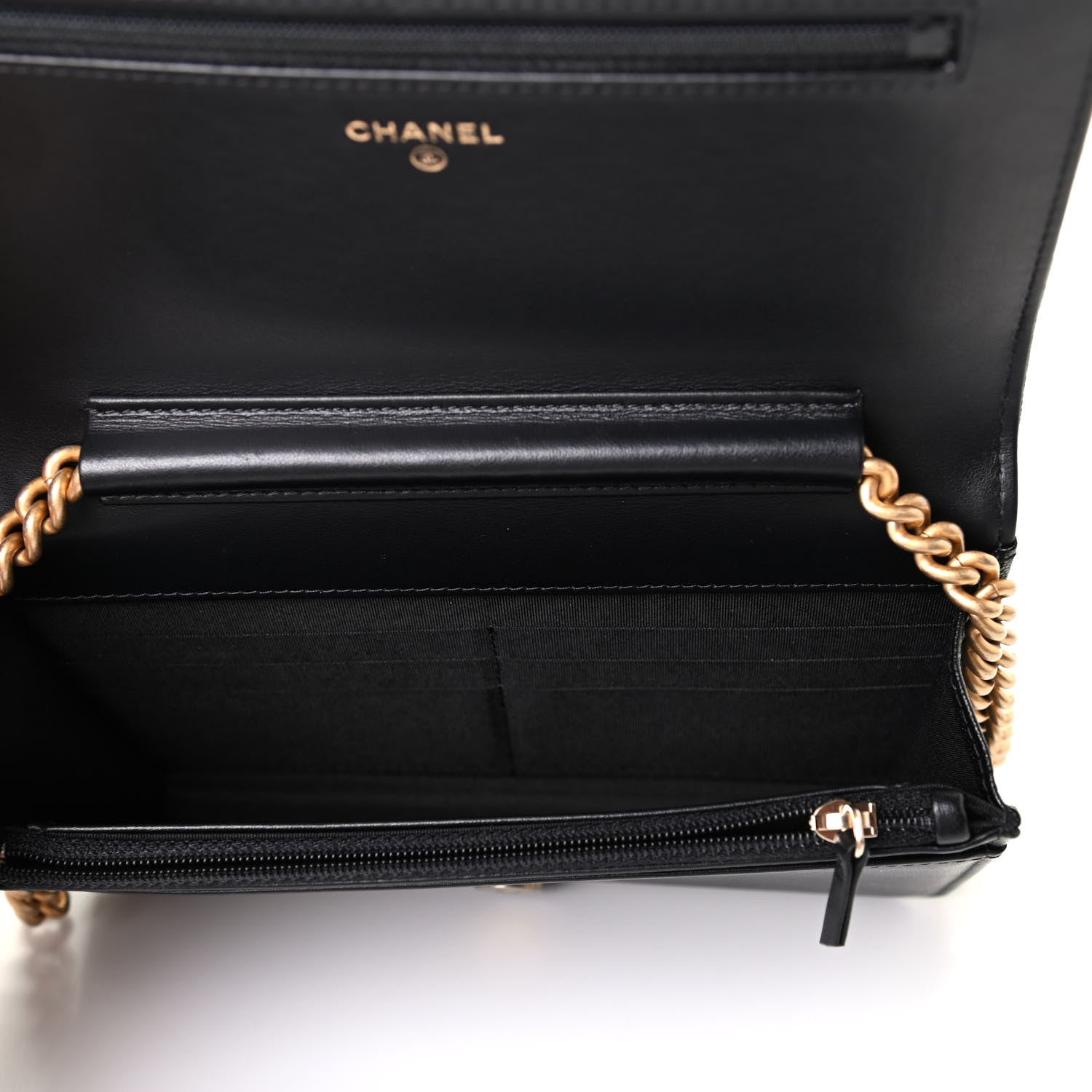 Chanel Caviar Quilted Boy Wallet On Chain WOC Black 4 of 4