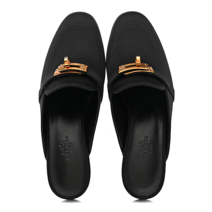 Hermes Satin Oz Mules 36.5 Black 2 of 10