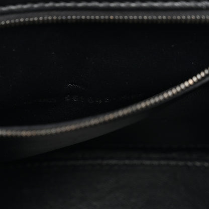 Balenciaga Shiny Calfskin Monochrome Crocodile Embossed Small Hourglass Top Handle Bag Black 7 of 12