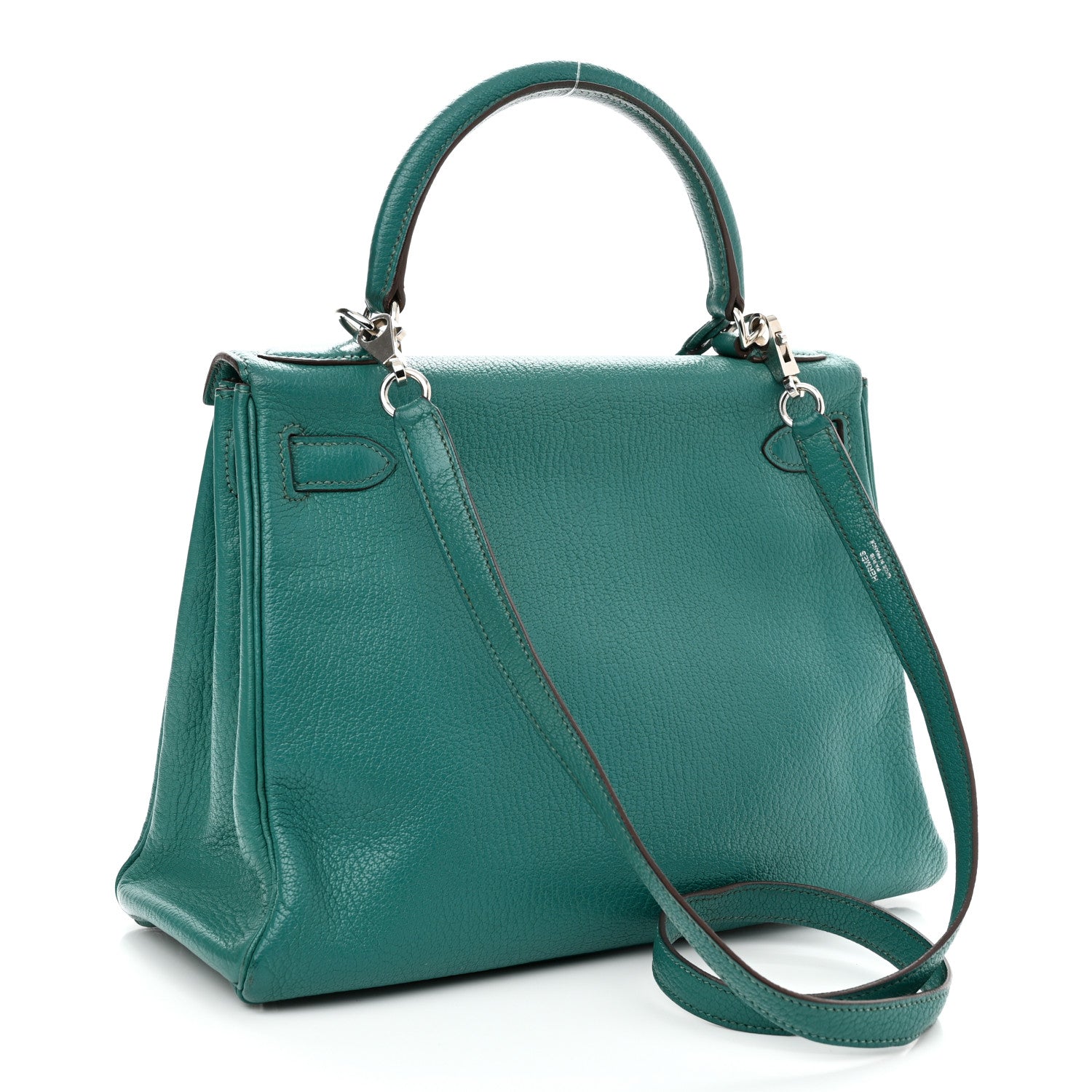 Hermes Chevre De Coromandel Kelly Retourne 28 Bleu Paon 3 of 20