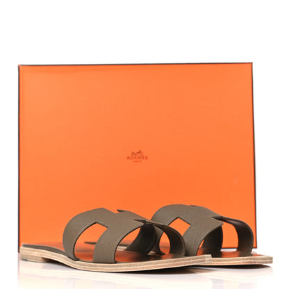 Hermes Epsom Oran Sandals 38.5 Etoupe 9 of 9