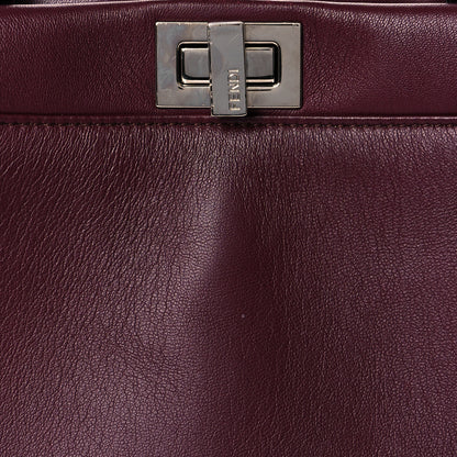 Fendi Nappa Mini Peekaboo Iconic Satchel Bordeaux 7 of 11