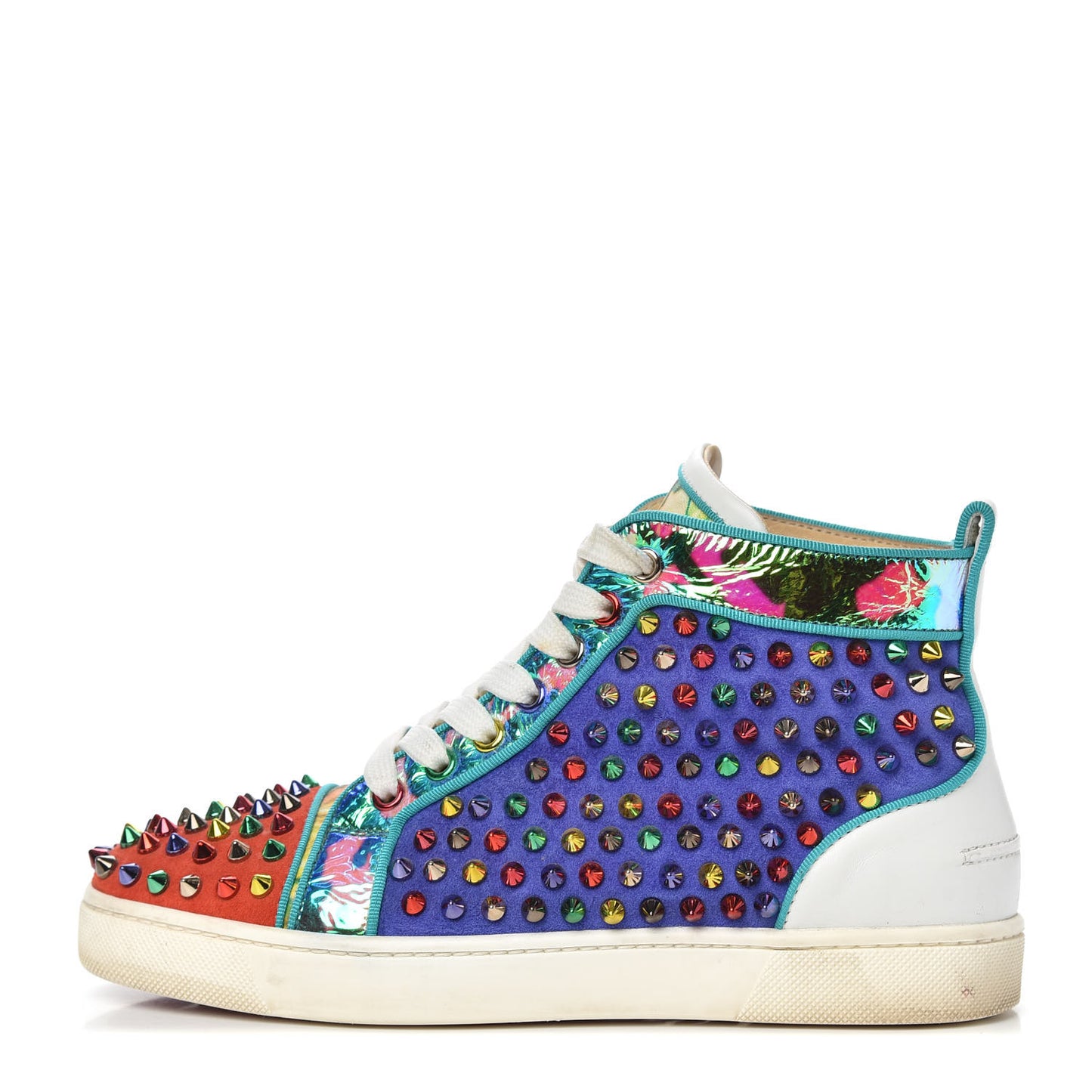 Suede Nappa Louis Pik Pik Orlato Flat Spikes Sneakers 37.5 Multicolor