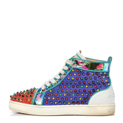 Christian Louboutin Suede Nappa Louis Pik Pik Orlato Flat Spikes Sneakers 37.5 Multicolor 1 of 8