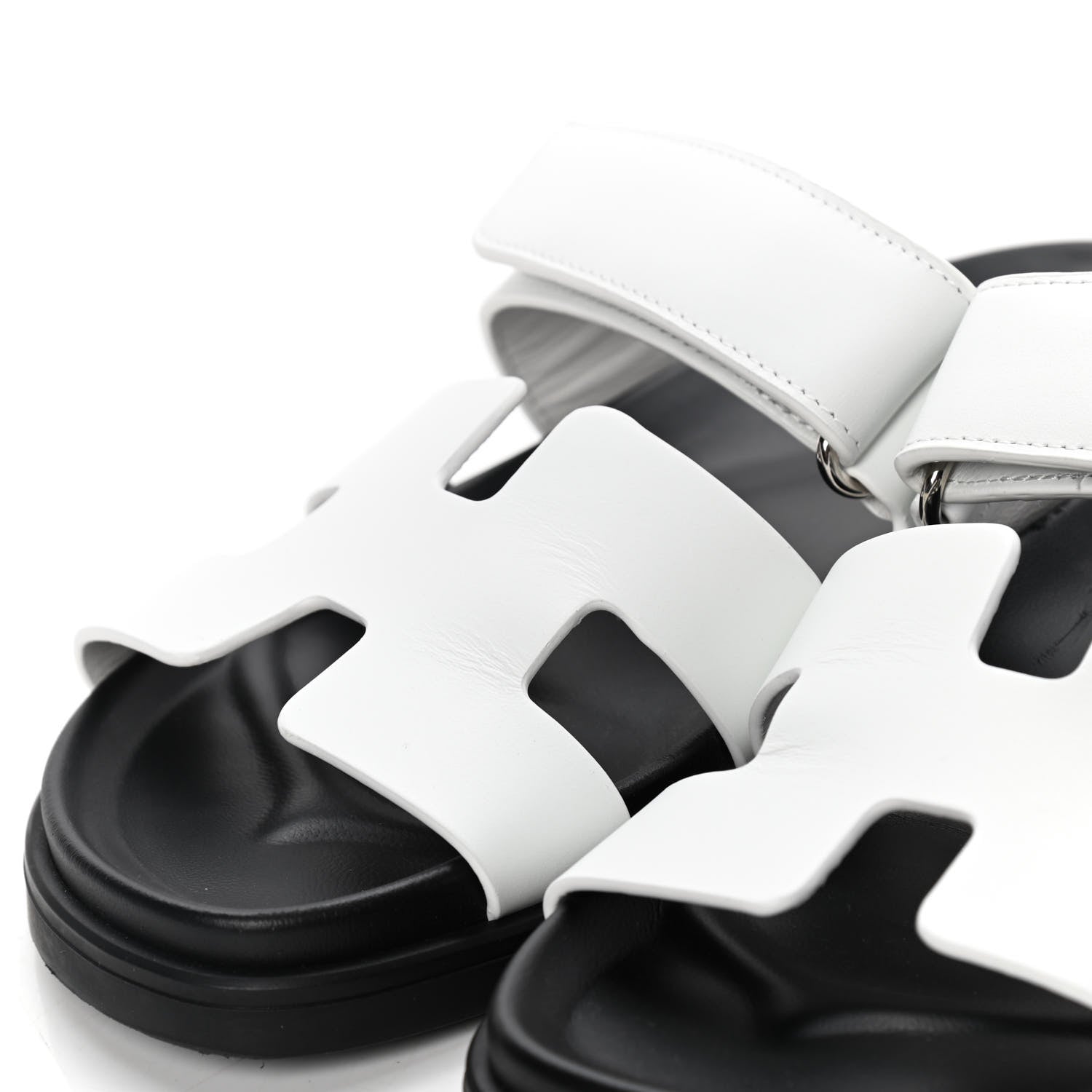 Hermes Calfskin Womens Chypre Sandals 37 White 10 of 11