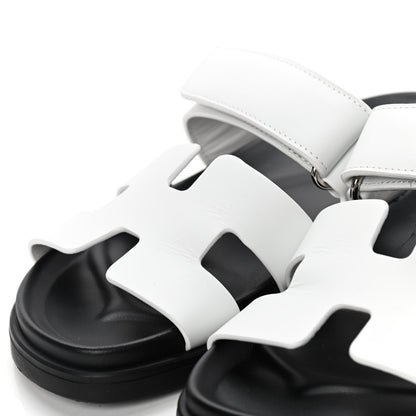 Hermes Calfskin Womens Chypre Sandals 37 White 10 of 11