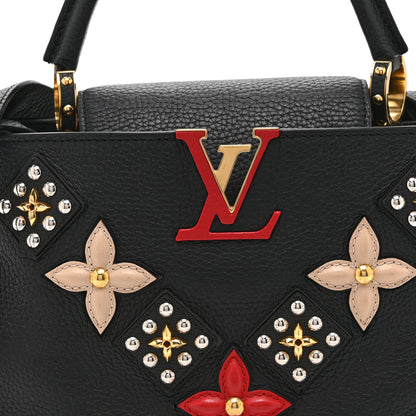 Louis Vuitton Taurillon Mechanical Flowers Smile Capucines PM Black 6 of 8