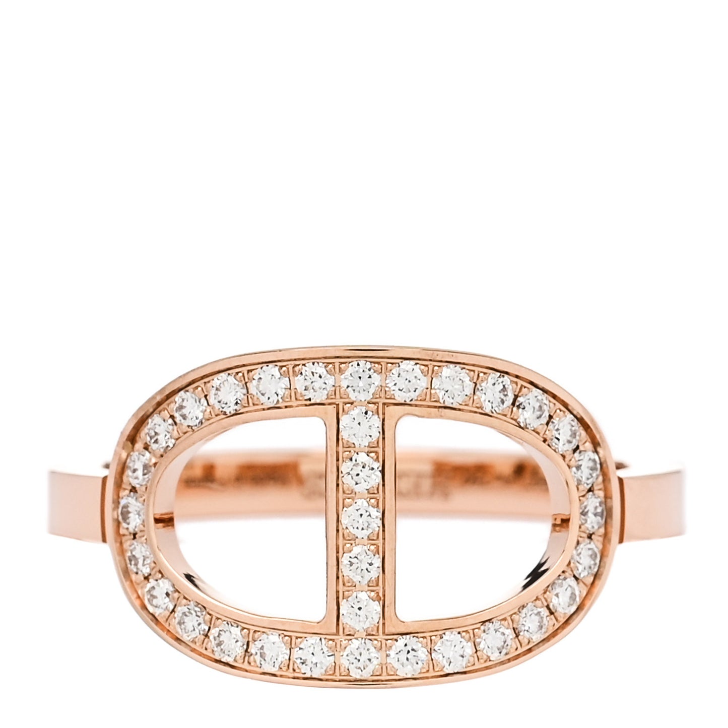 18K Rose Gold Diamond MM Chaine d'Ancre Contour Ring 49 4.75