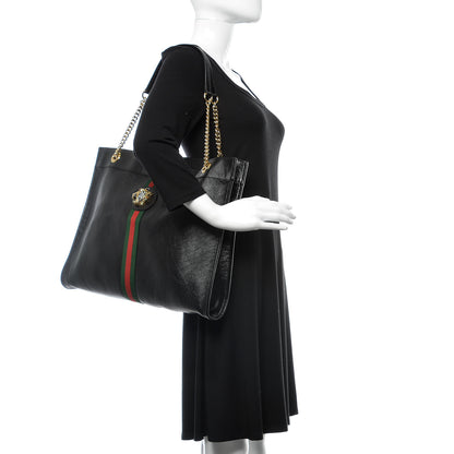 Gucci Calfskin Large Rajah Chain Tote Black 2 of 6