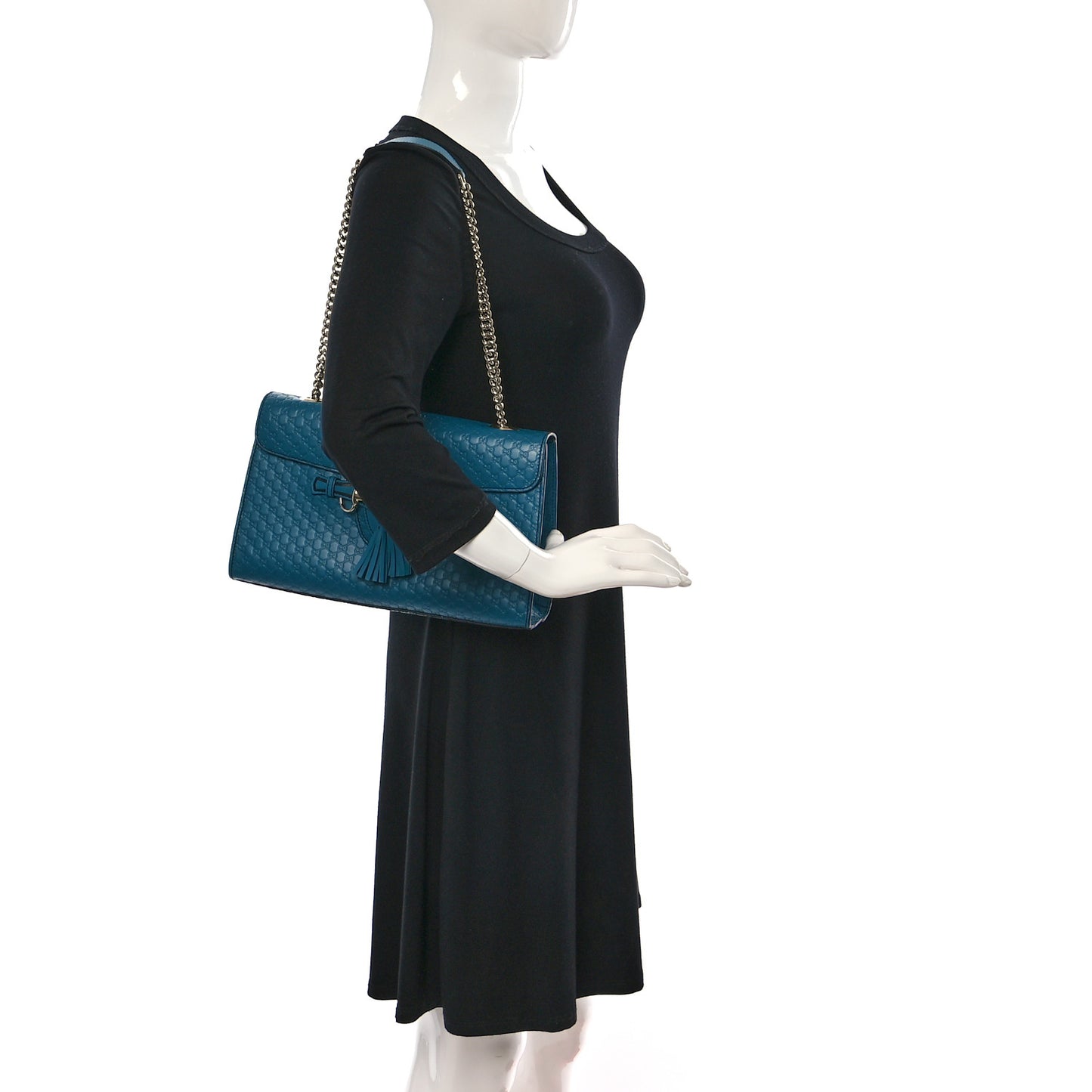 Soft Microguccissima Medium Emily Chain Shoulder Bag Deep Cobalt