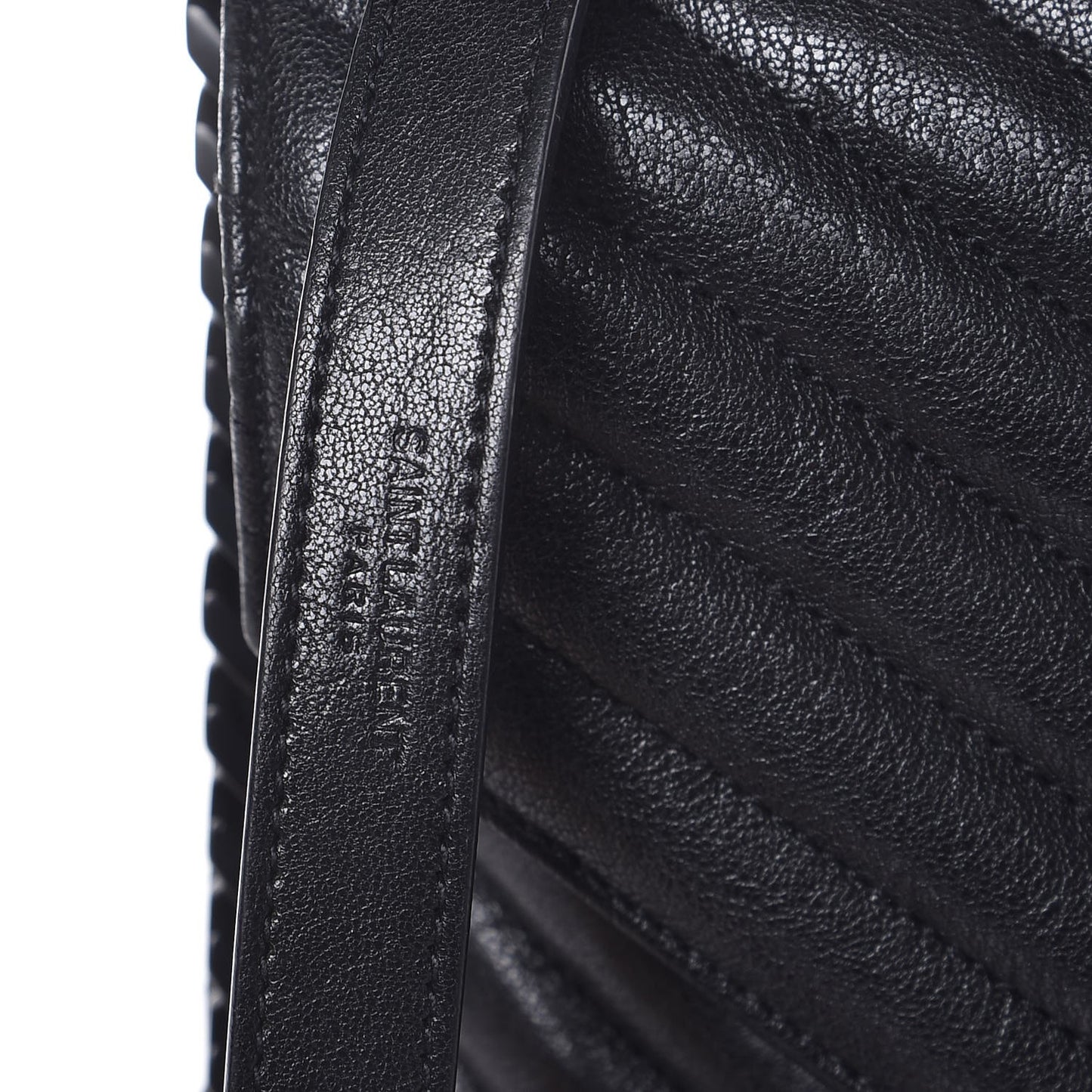 Sheepskin Matelasse Chevron Monogram Large College Satchel Black