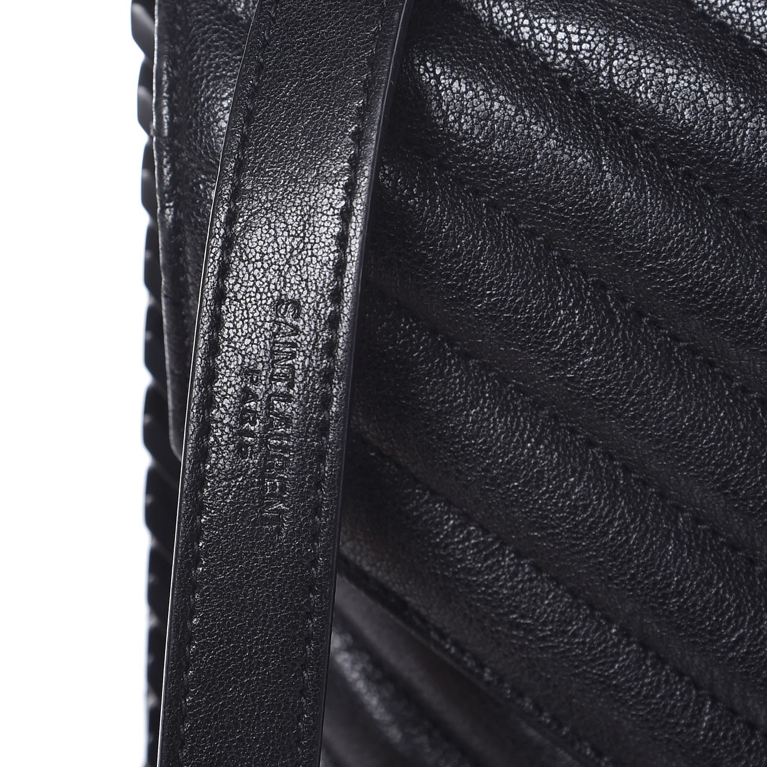 Saint Laurent Sheepskin Matelasse Chevron Monogram Large College Satchel Black 9 of 9