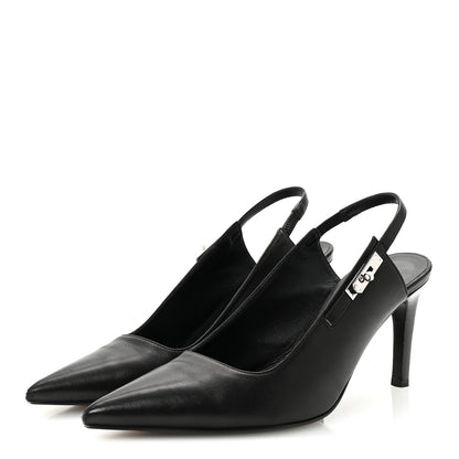 Hermes Nappa Lover 80 Slingback Pumps 38 Black 4 of 9