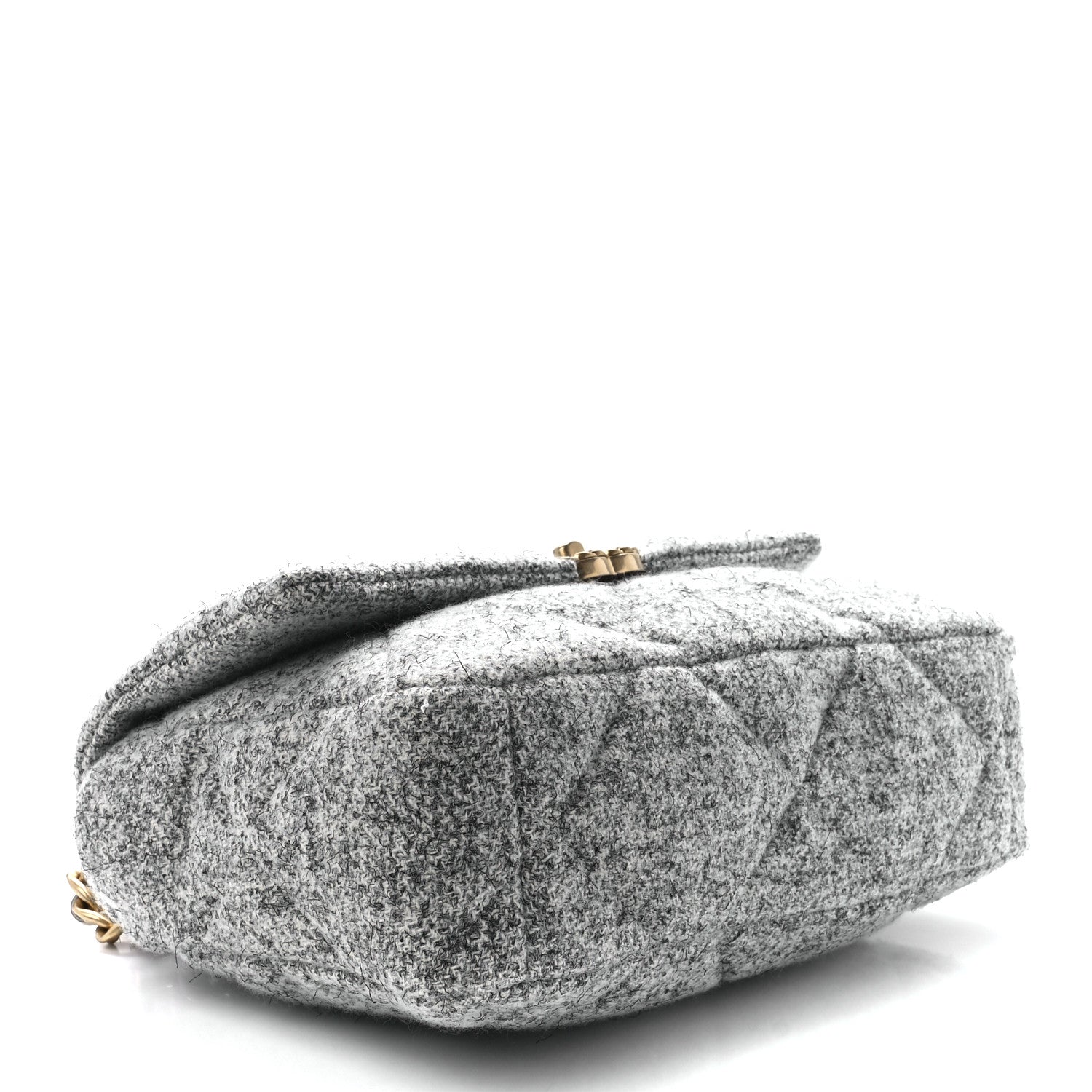Chanel Tweed Quilted Large Chanel 19 Flap Grey 4 of 12