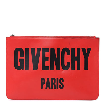 Givenchy Calfskin Logo Zip Pouch Red 1 of 13
