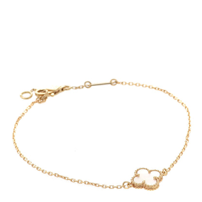 Van Cleef & Arpels 18K Yellow Gold Mother of Pearl Sweet Alhambra Bracelet 1 of 8