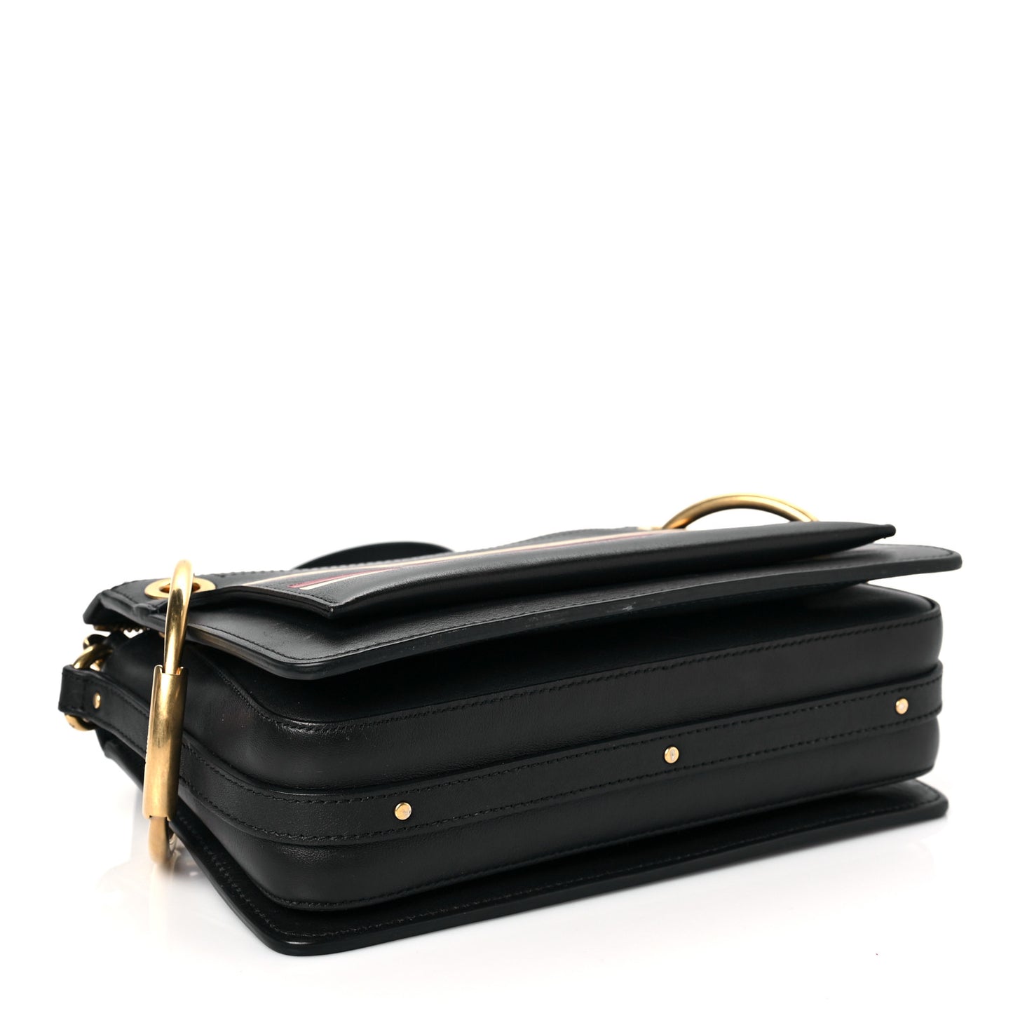 Smooth Calfskin Logo Small Roy Bag Full Blue