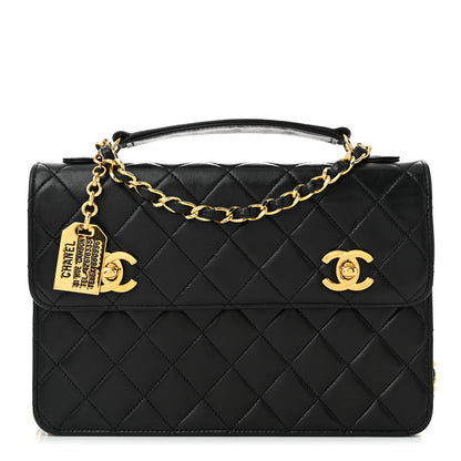 Chanel Lambskin Quilted Briefcase Satchel Black 1 of 10