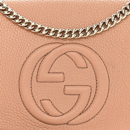 Gucci Pebbled Calfskin Medium Soho Flap Crossbody Camelia 10 of 12