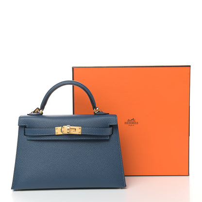 Hermes Epsom Mini Kelly Sellier 20 Deep Blue 11 of 11