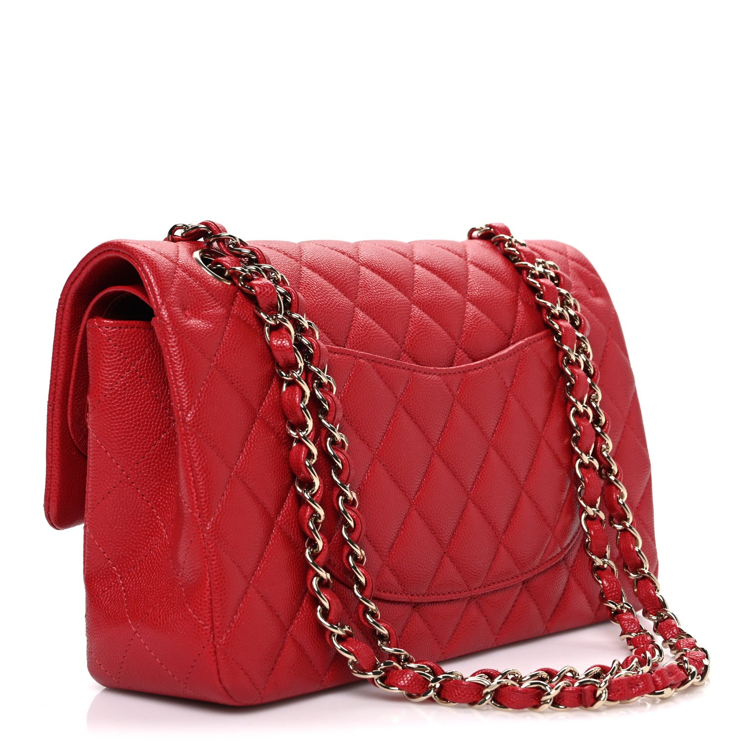 Chanel Caviar Quilted Medium Double Flap Red 3 of 10