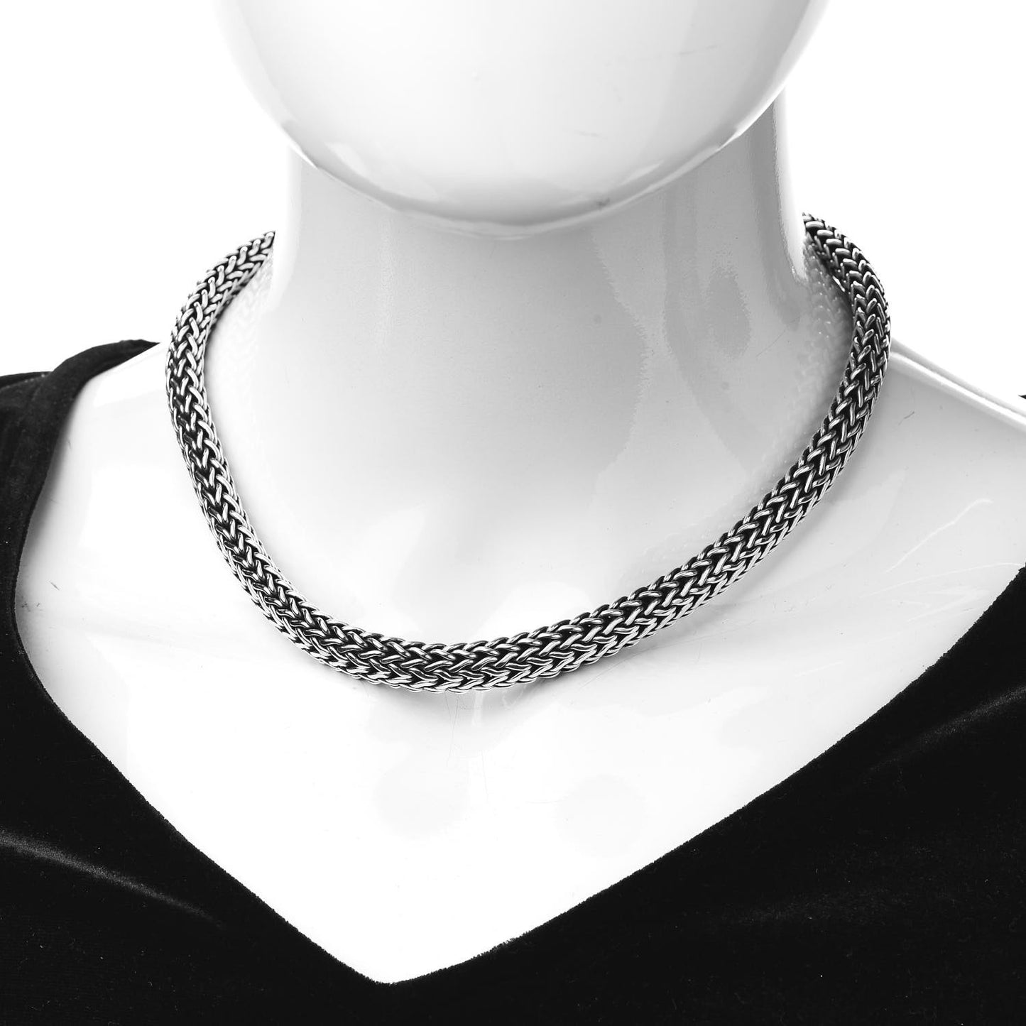 Sterling Silver 18K Yellow Gold 11mm Classic Chain Necklace