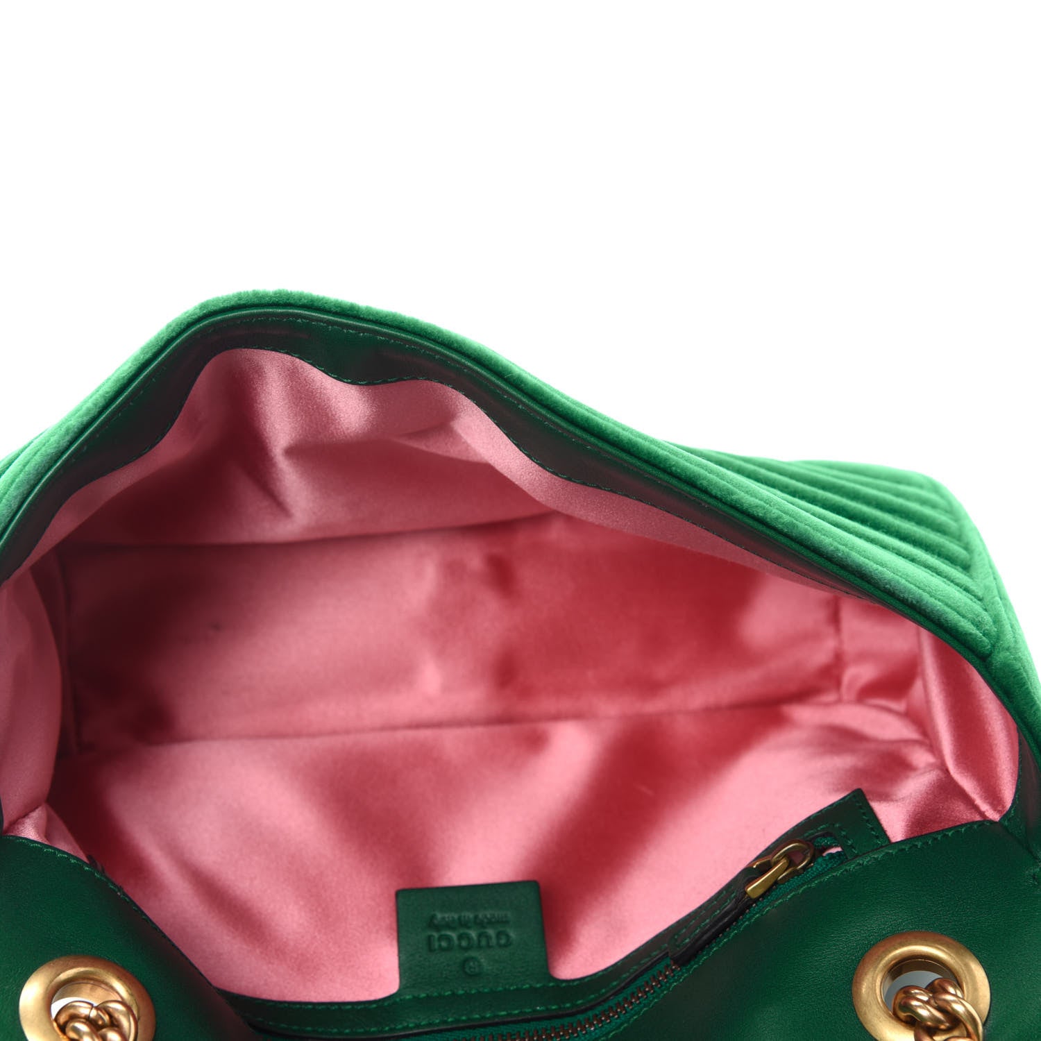 Gucci Velvet Matelasse Small GG Marmont Shoulder Bag Emerald 5 of 10