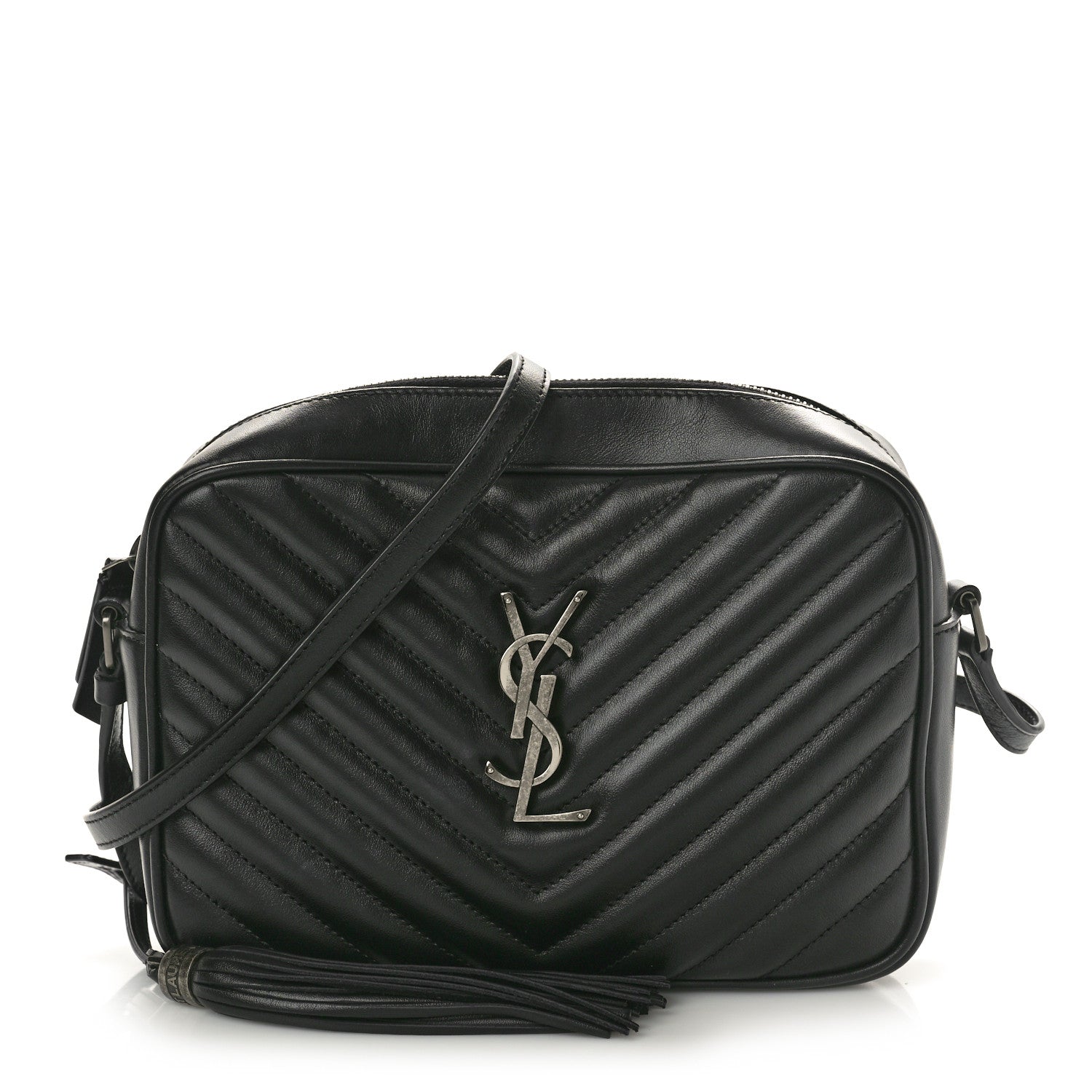 Saint Laurent Calfskin Matelasse Monogram Lou Camera Bag Black 1 of 9
