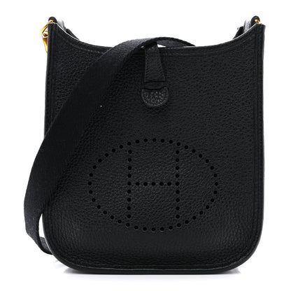 Hermes Taurillon Clemence Evelyne TPM Black 1 of 13