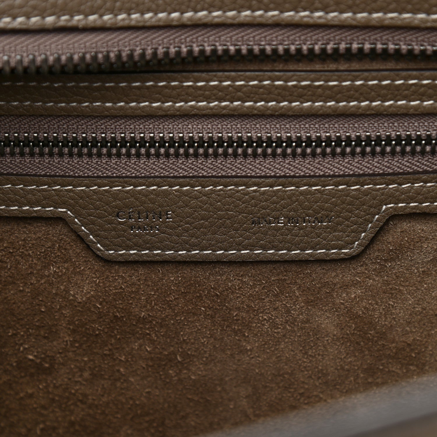 Celine Drummed Calfskin Micro Luggage Souris 7 of 12