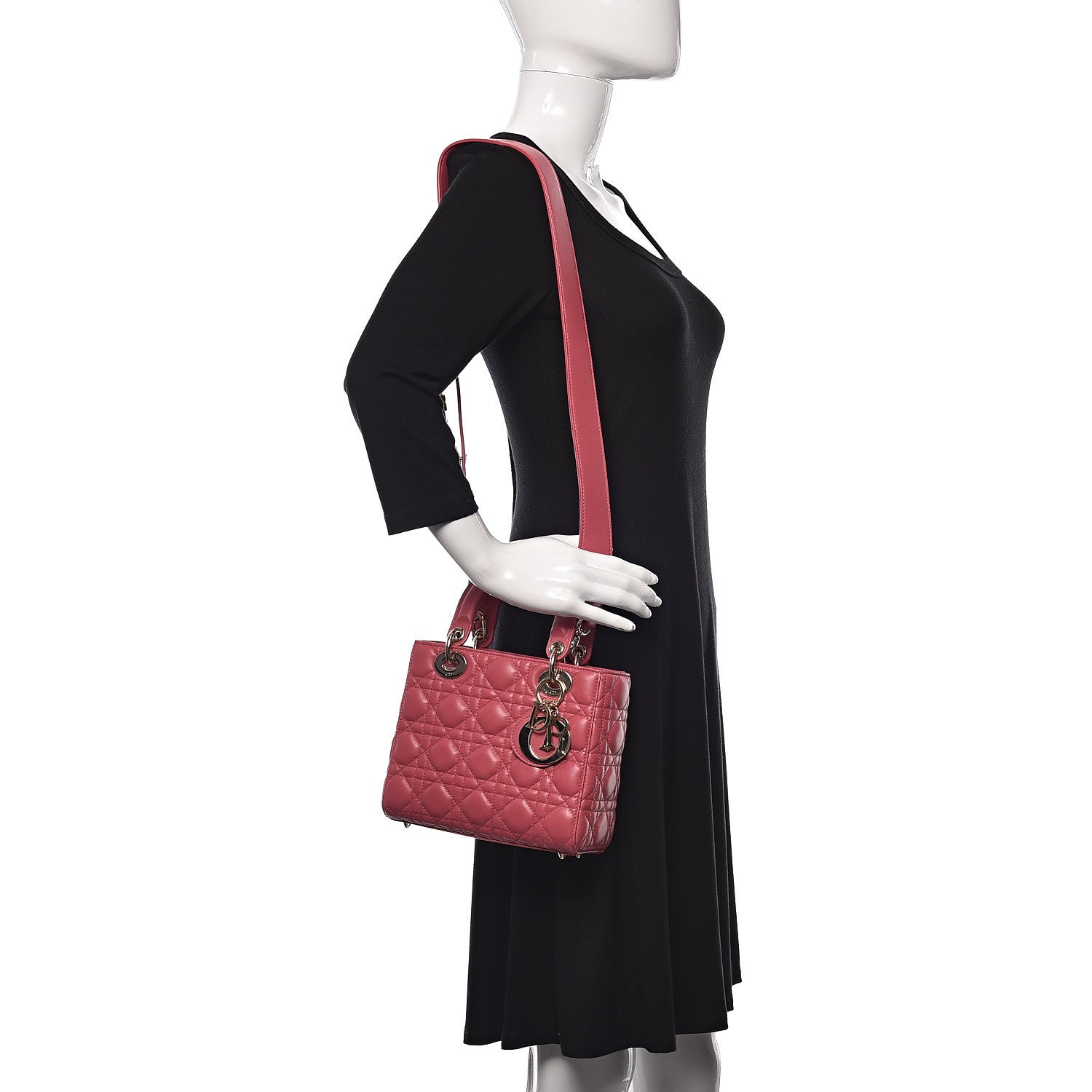 Christian Dior Lambskin Cannage Small My ABCDior Lady Dior Pink Honey 2 of 17