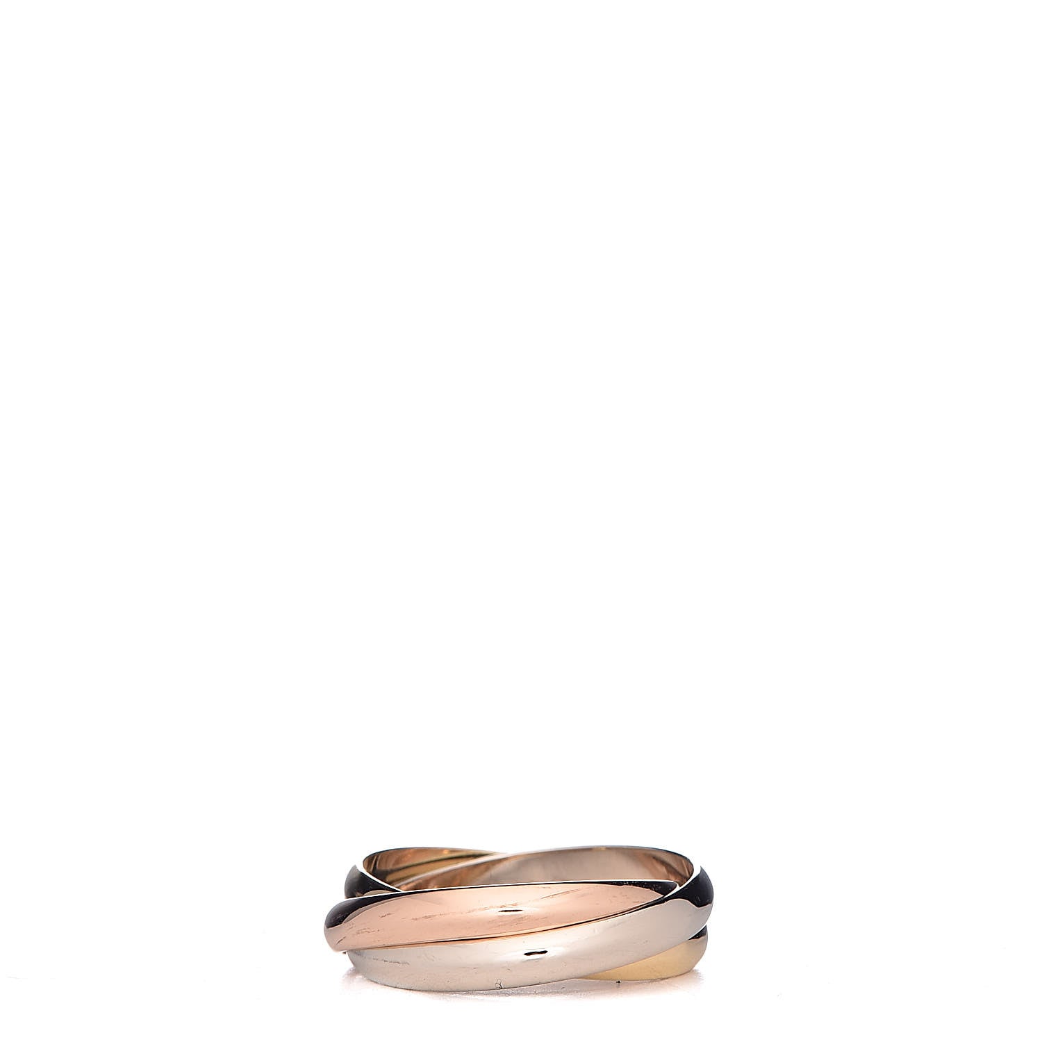 Cartier 18K Pink Yellow White Gold Small Trinity Ring 48 4.5 3 of 5