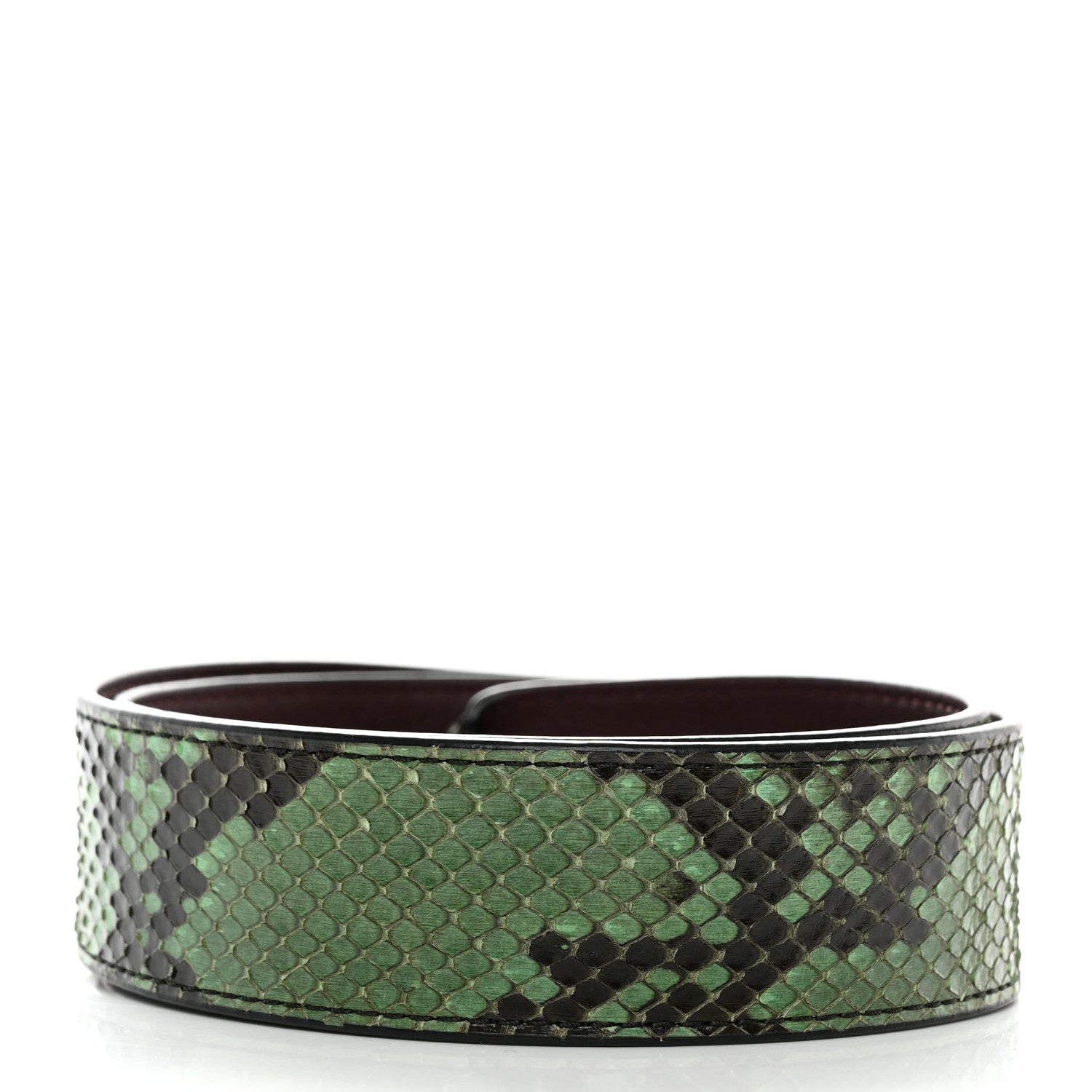 Louis Vuitton Snakeskin Calf Bandouliere Shoulder Strap Green Burgundy 2 of 5