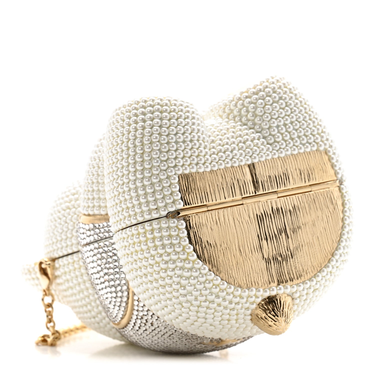 Judith Leiber Pearl Crystal Sweetheart Bear Minaudiere Clutch White 7 of 23