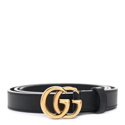 Gucci Calfskin Double G 20mm Belt 80 32 Black 1 of 6