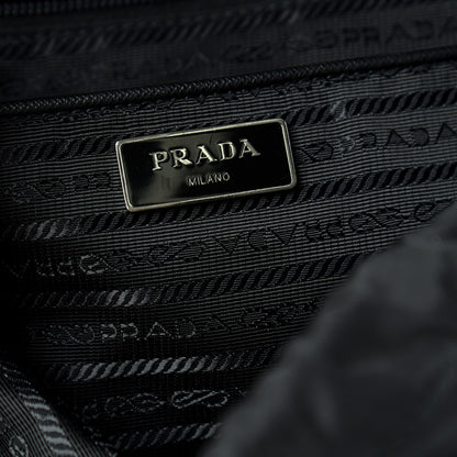 Prada Nylon Vela Saffiano Medium Cinch Backpack Black 8 of 9