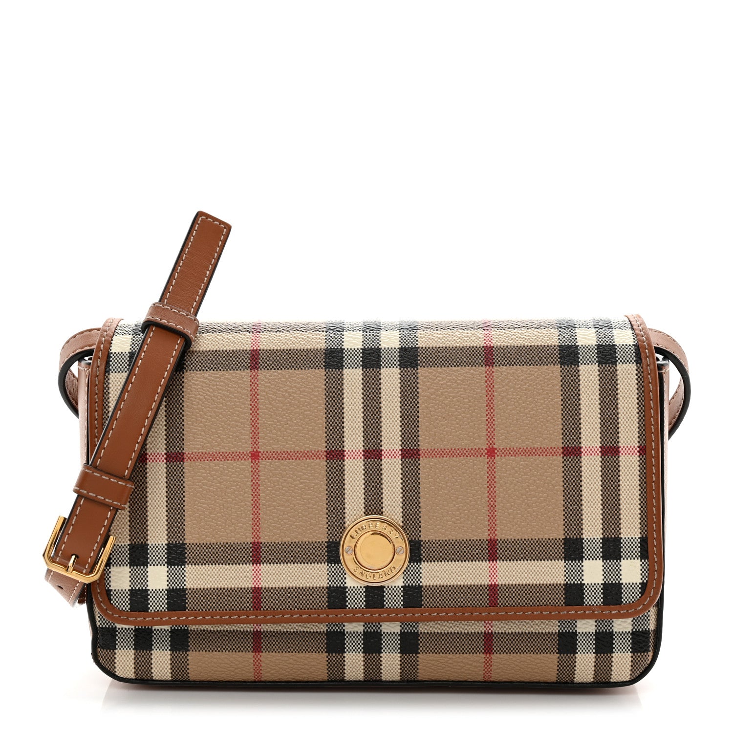Burberry E-Canvas Vintage Check Hampshire Crossbody Archive Beige 1 of 11