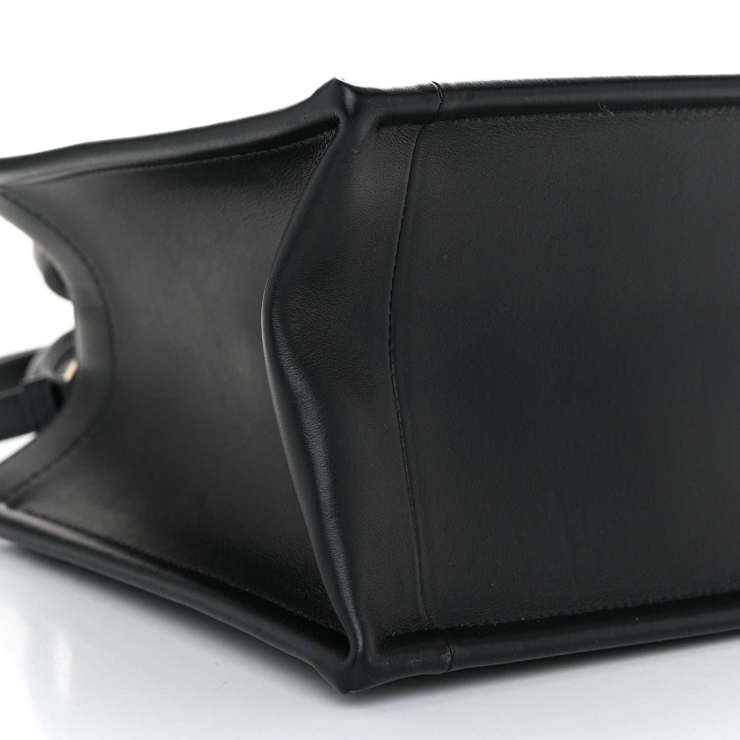 Calfskin Macro Cannage Small Book Tote Black