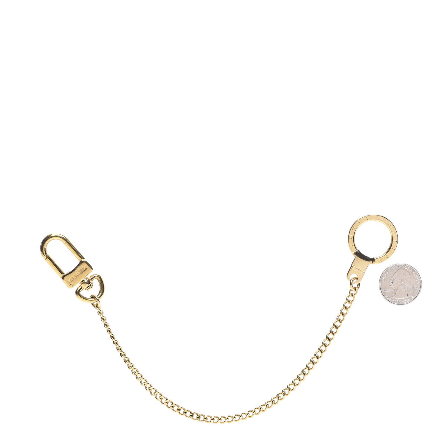 Metal Pochette Extender Key Ring Chain Gold