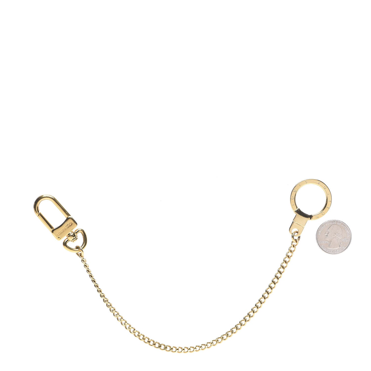 Louis Vuitton Metal Pochette Extender Key Ring Chain Gold 2 of 5