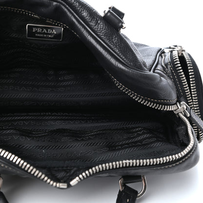 Prada Vitello Daino Satchel Black 6 of 10