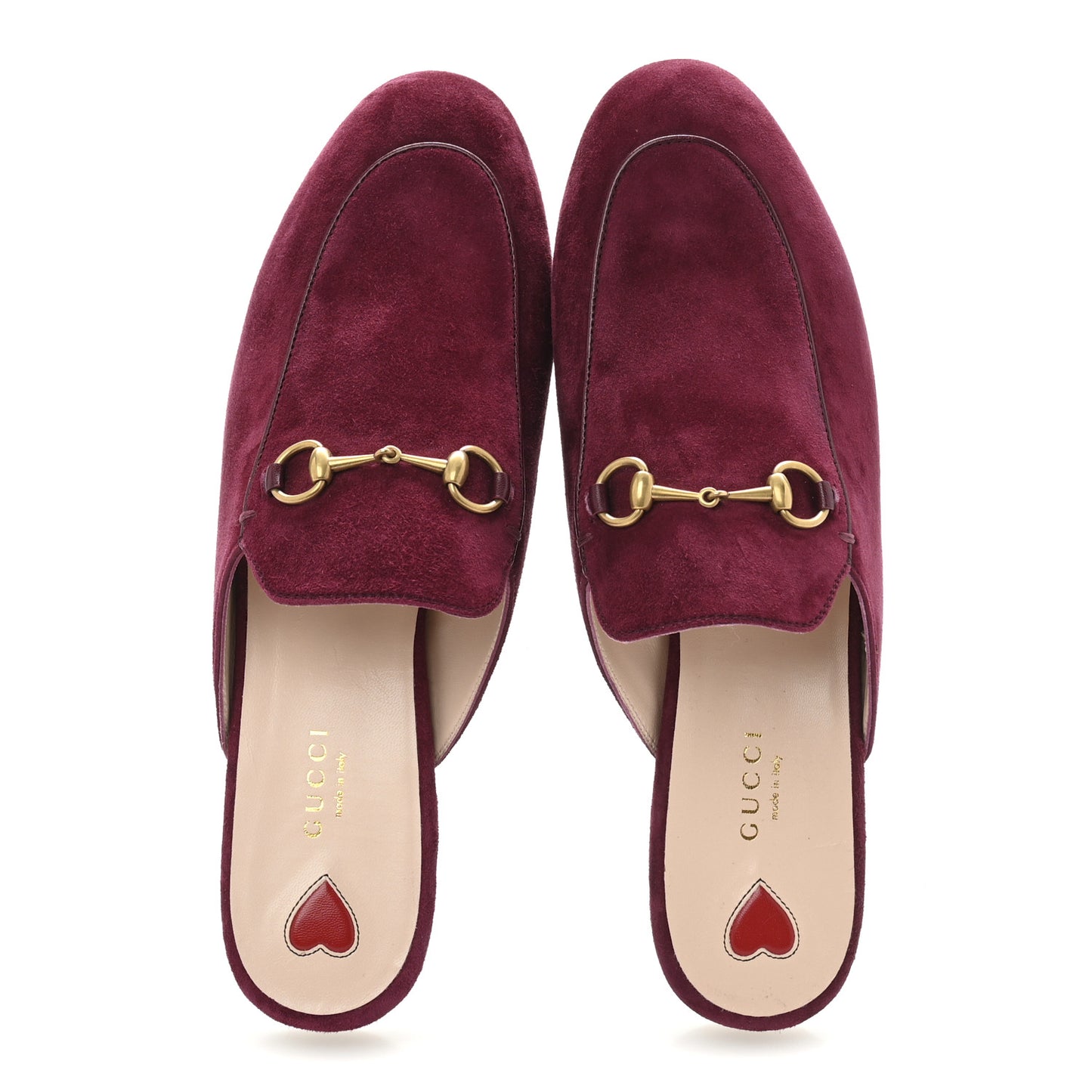 Suede Cachemire Malaga Kid Womens Princetown Slippers 40 Burgundy