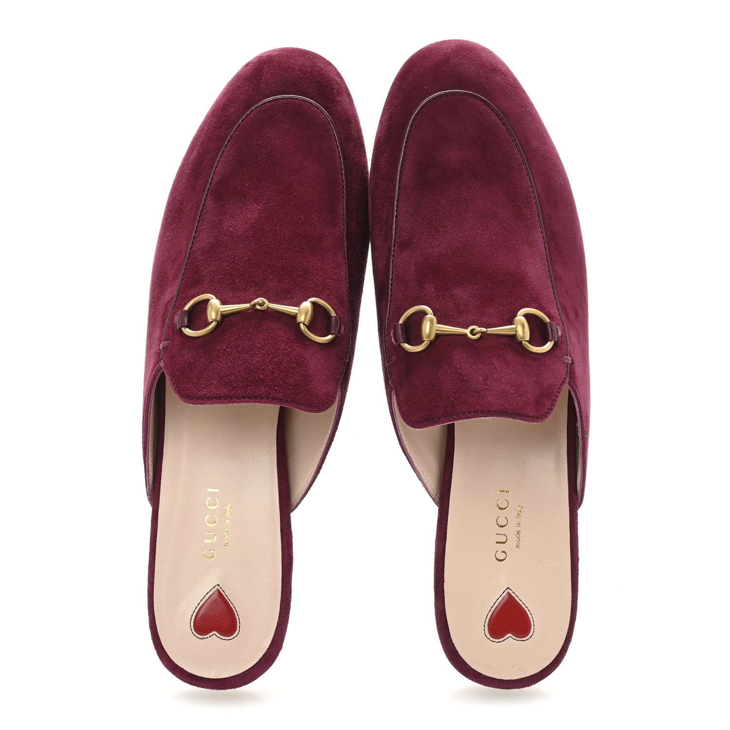 Gucci Suede Cachemire Malaga Kid Womens Princetown Slippers 40 Burgundy 2 of 9