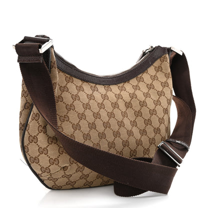 Gucci Monogram Medium Half Moon Hobo Dark Brown 3 of 13