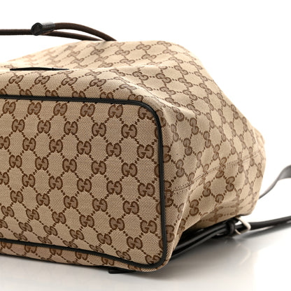 Gucci Monogram Dollar Calfskin O Drawstring Backpack Beige Ebony Testa di Moro Dark Chocolate 9 of 11