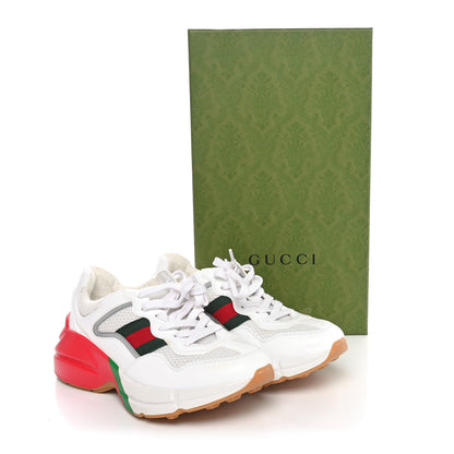 Gucci Lavaredo Eco Fabric Mesh Web Womens Rhyton Reflective Sneakers 37 Great White Water Rose Silver 9 of 9