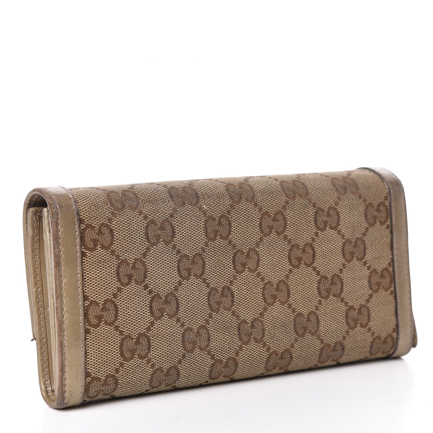 Gucci Monogram Margaux Calfskin Sukey Continental Wallet Beige Ebony Golden Beige 3 of 15