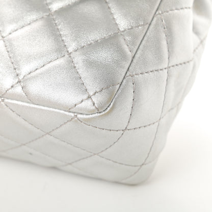 Chanel Metallic Lambskin Quilted Jumbo Single Flap Silver 10 of 14